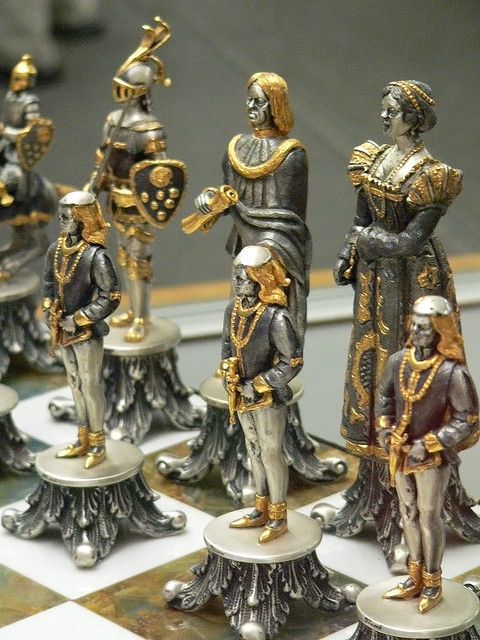 Vasari Figural Chess Set Silvered and Gilded Bronze Italy 20th century CE | Chess  set, Chess board, Chess