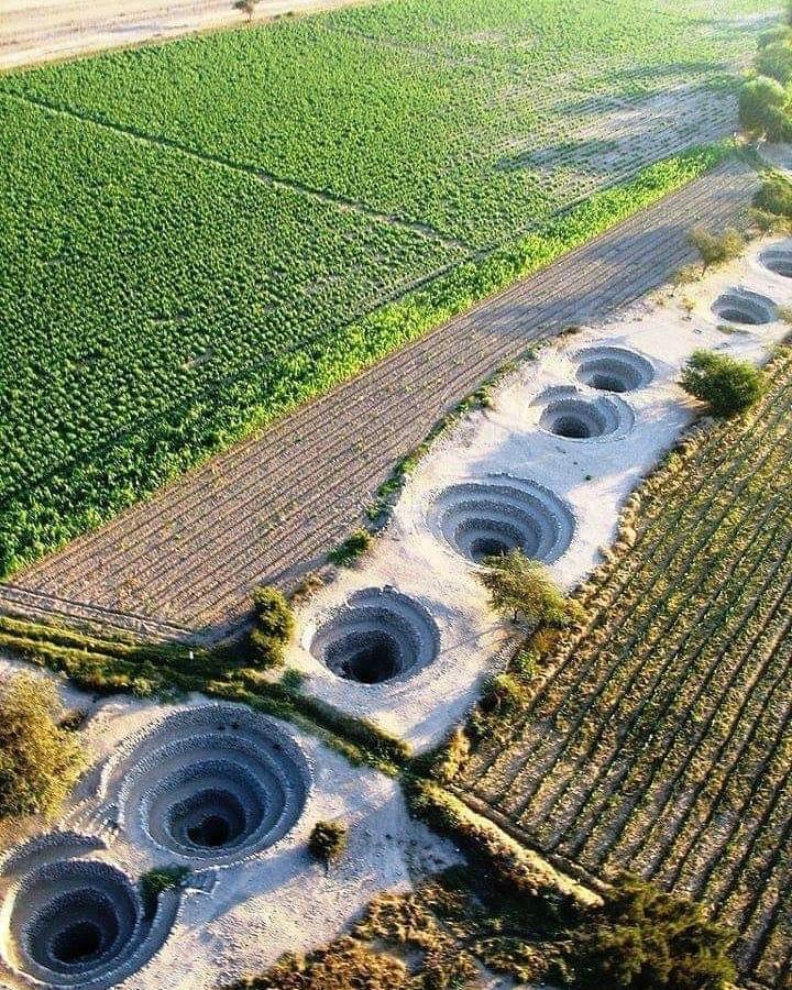 The Cantalloc Aqueducts are a work of hydraulic engineering built in the  middle of the desert by the ancient Nazca culture (200-700 AD). They are  located 4 km. north of Nazca, Peru.