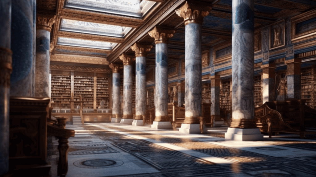 The Library of Alexandria: From Scrolls to Ruins