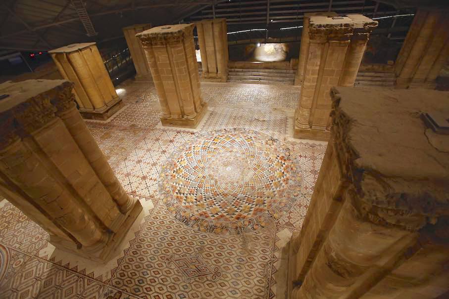 The splendor of the floor mosaic in Hisham's Palace in Jericho