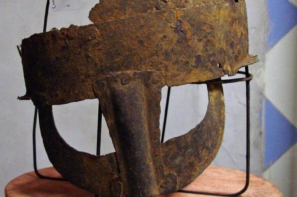 Yarm Viking helmet 'first' to be unearthed in Britain - BBC News