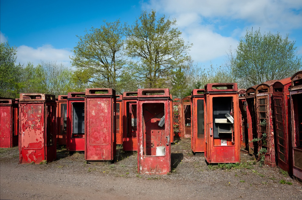 Incredible Photos of The British Red Phone Box Graveyard on The Edge of London – Design You Trust — Design Daily Since 2007 | Telephone booth, Phone box, British phone booth