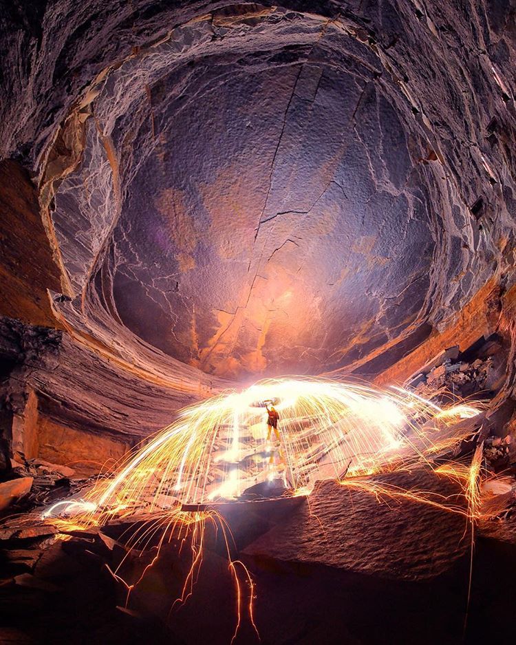 👁AWAKEN the DRAGON🐉 Epic spin 🌀🔥by @mxhnxz.z , playing with wirewool underground in a U.K. Stone Mine Suggested Hashtag | Underground, Stone, Geology