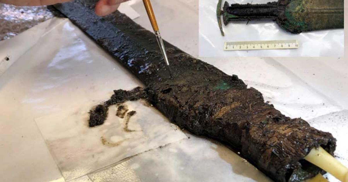Ornate Prehistoric Bronze Sword Excavated In Denmark