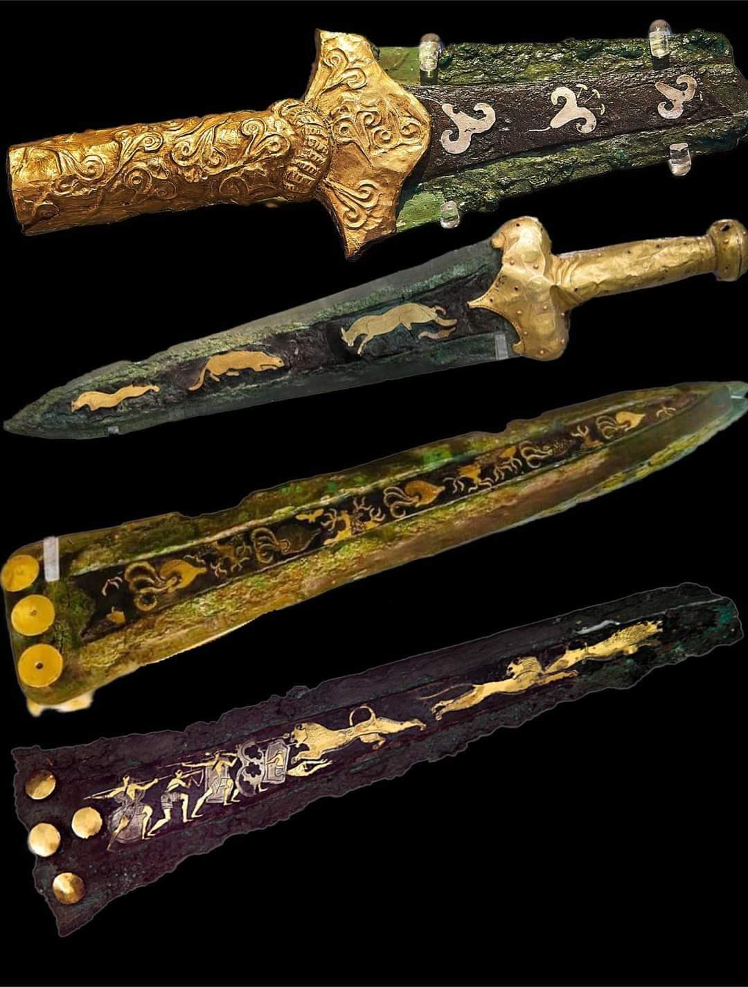 Dr. M.F. Khan on X: "Mycenaean Bronze Daggers inlaid with gold, 16th Century BC, Greece. National Archaeological Museum, Athens #drthehistories https://t.co/ogS7AYVXPK" / X