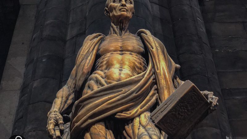 Why The Saint Bartholomew Statue In Milan Shows Him Holding, 48% OFF