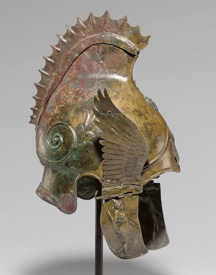 Bronze winged helmet of Phrygian-Chalcidian. Greece, 4th c.BC. (752x960) :  r/ArtefactPorn