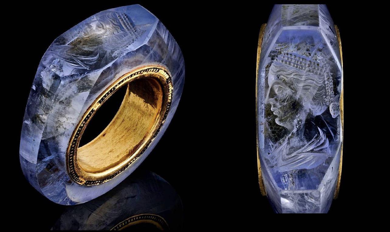 A 2,000-year-old sapphire ring belonging to the Roman Emperor Caligula,  depicting his wife Caesonia. : r/ancientrome