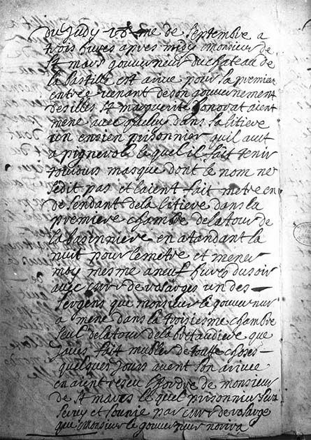 The imprisonment of the Man in the Iron Mask as recorded in the Bastille prison register on in 1698. (Public domain)