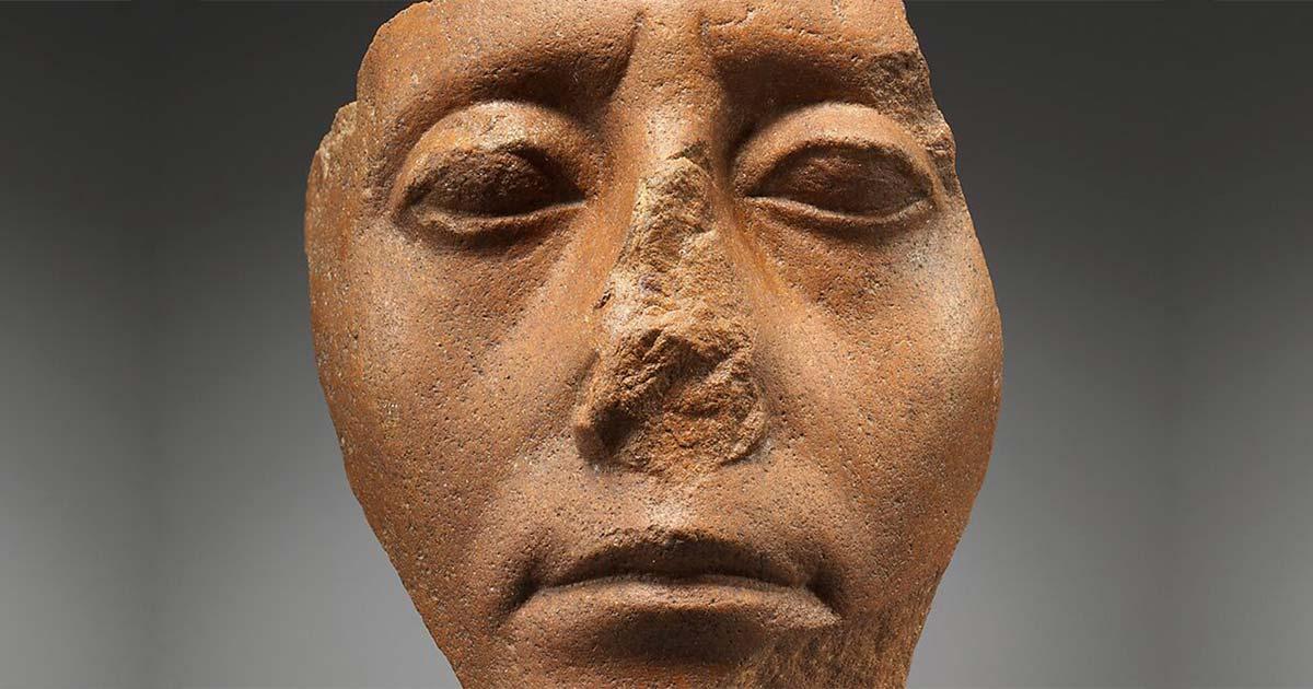 The statue of pharaoh Senwosret III, who ruled from 1878 BC to 1839 BC, is another in a long line of missing Egyptian noses. Source: Public domain