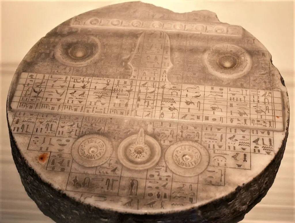 The Mysterious Egyptian Tablet That Is somewhat resemble an aircraft control panel.