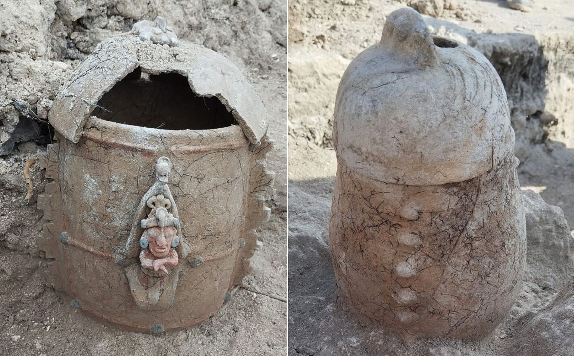 Funerary urn dedicated to the Maya god of corn discovered in Mexico