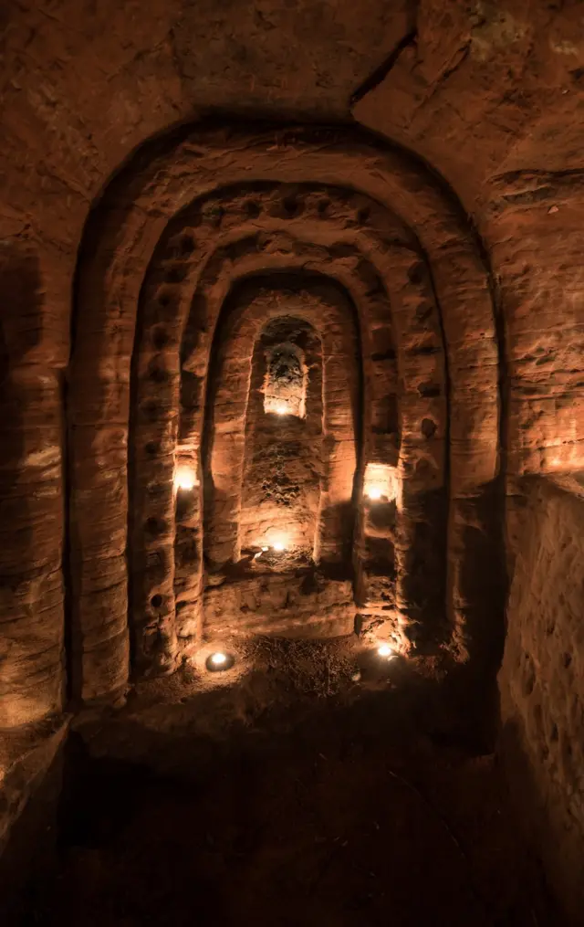 Rabbit hole in farmer's field leads to 'mystery caves' - BBC News