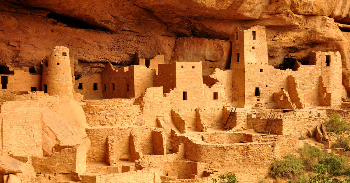 Mesa Verde Cliff Dwellings At The National Park Near Durango, CO