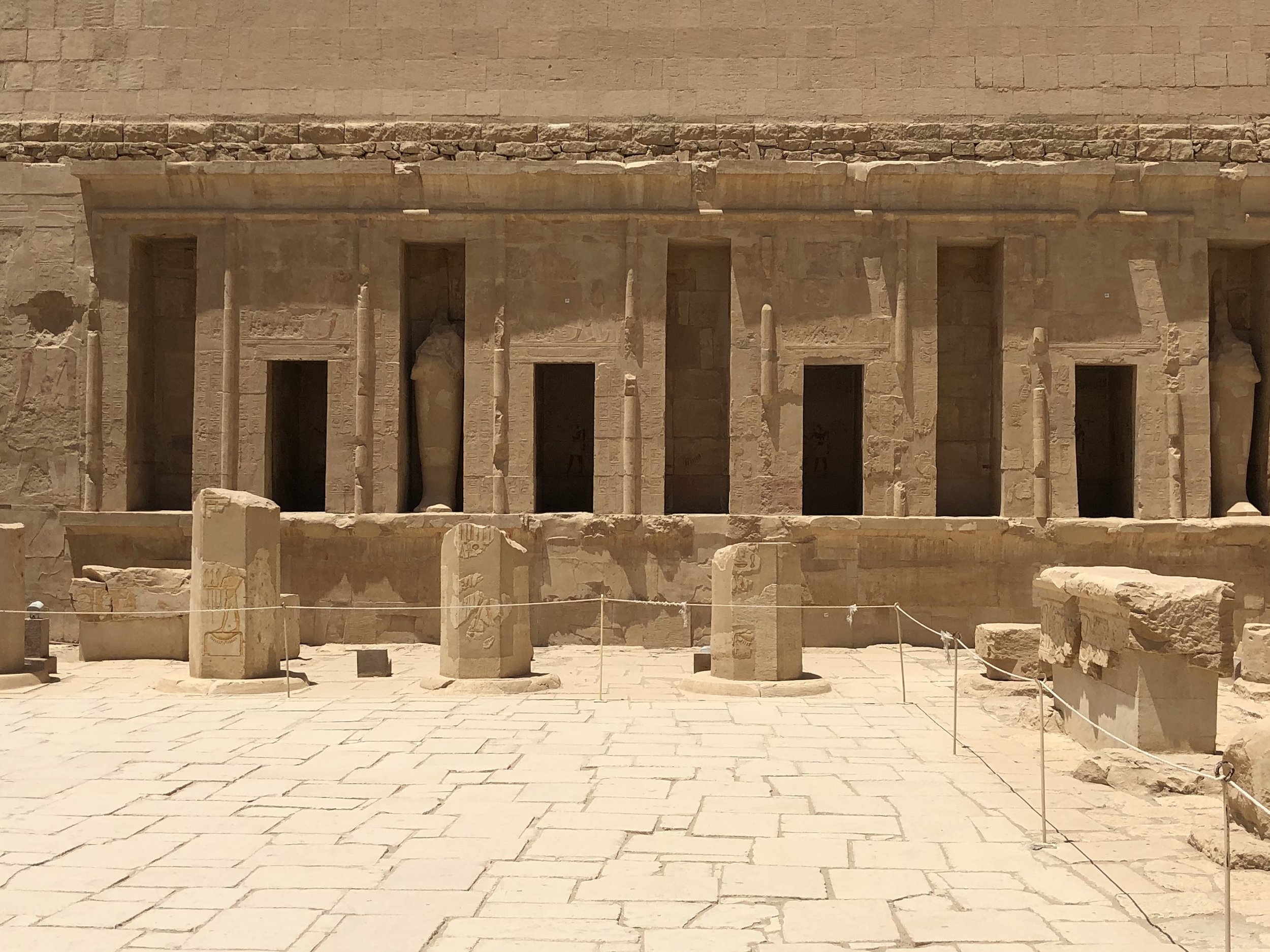 Only stubs of columns remain in the courtyard of the top terrace