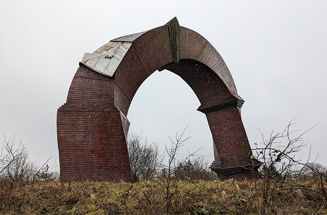 Rhymney's Twisted Chimney sculpture damaged by bad weather