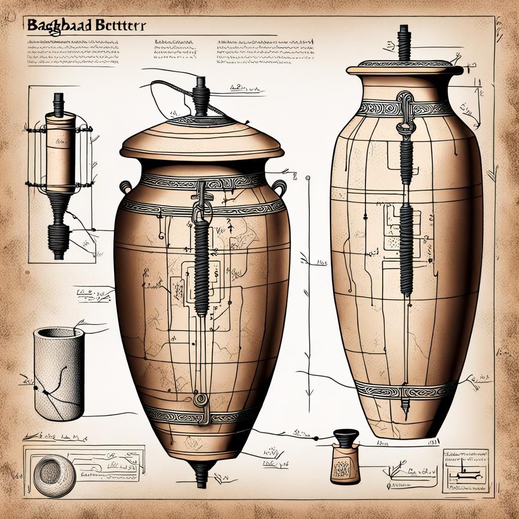 Baghdad Battery: An Ancient Pain Relieving Device - AI Generated Artwork -  NightCafe Creator