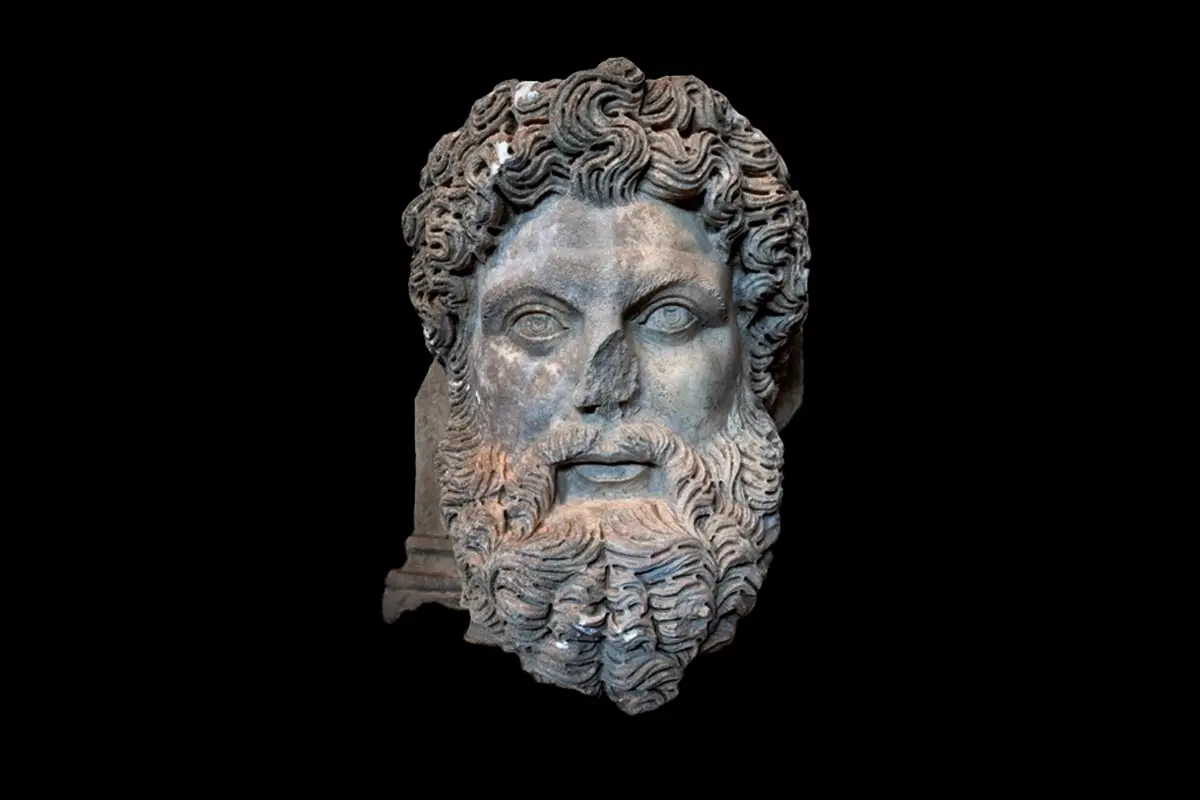 Marble head depicting Zeus found in ancient Aphrodisias