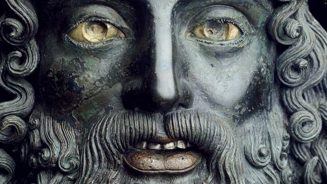 A Close-Up of Bronze A Highlights the Remarkable Detail and Expressiveness of Its Face.