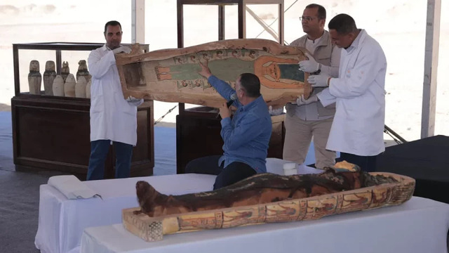 Careful Examination Reveals Intricate Burial Artifacts Within One of the Opened Coffins