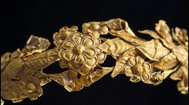 Gold wreaths like this symbolized victory and were worn in ancient Greek ceremonies.