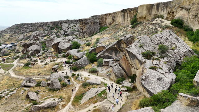 In Gobustan, a UNESCO World Heritage Site, petroglyphs over 10,000 years old depict a range of scenes