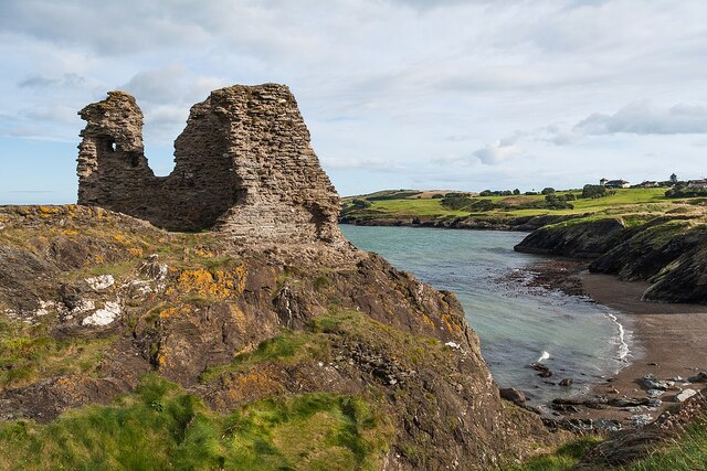 In Ireland, Black Castle stands on the cliffs of Wicklow 