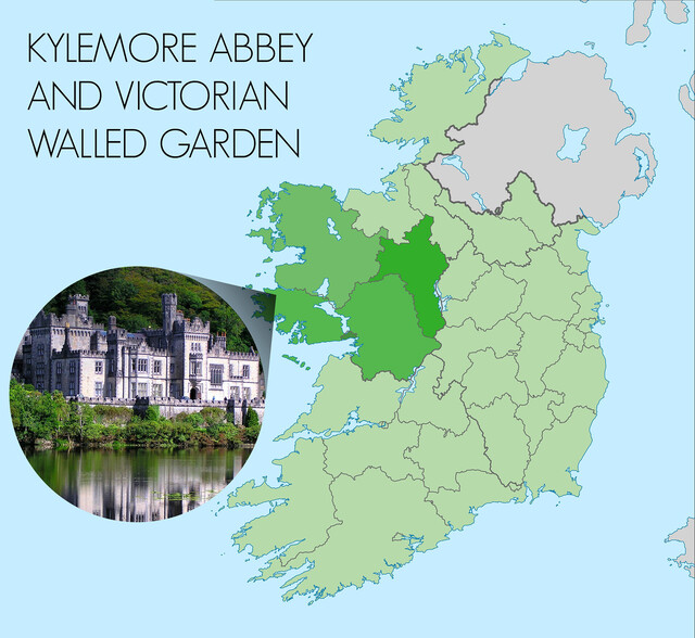 Kylemore Abbey, a jewel of County Galway’s breathtaking west coast in Ireland.