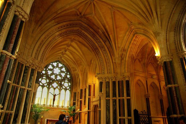 Kylemore’s neo-Gothic church, a haven of architectural splendor.