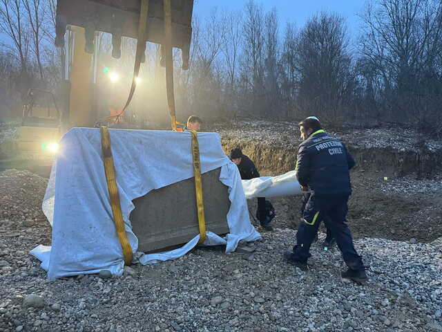 More pictures of the Roman Funerary Altar excavation