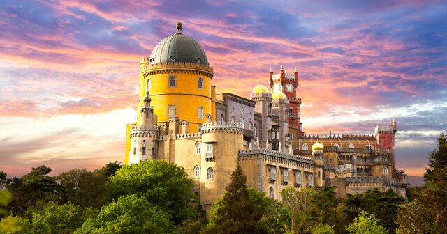 The Swamp Tower is hidden within the sprawling park that encircles Pena Palace