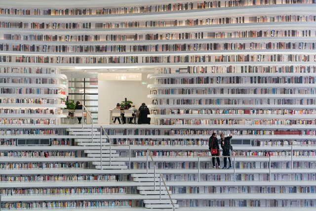 The Tianjin Binhai Library in China is a futuristic marvel, blending cutting-edge design with a passion for learning.