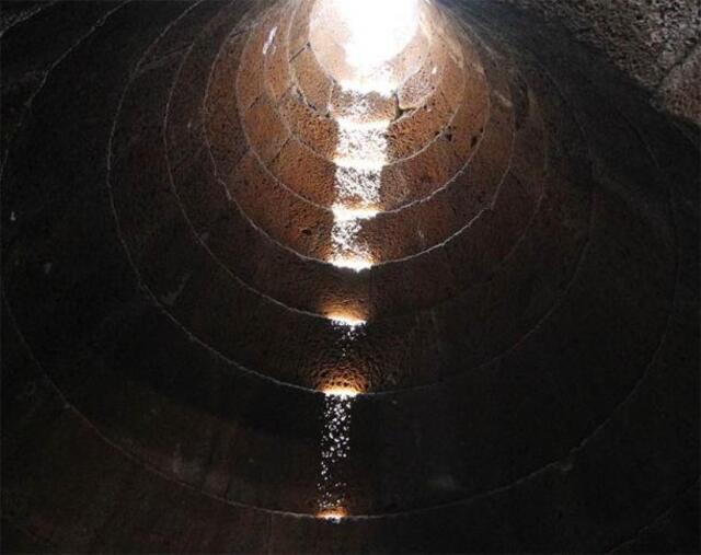 The underground chamber features a stunning conical design, known as a tholos, showcasing ancient engineering skill.