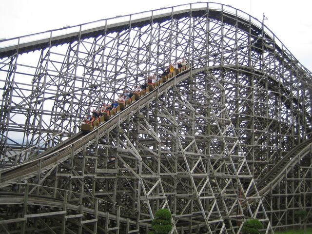 The wooden roller coaster, one of its most celebrated attractions, was the crown jewel of the park