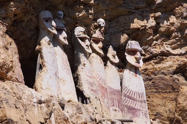 Standing vigil over the Andes, these imposing Chachapoya sarcophagi reflect the unique burial traditions of the pre-Incan civilization that once inhabited this region