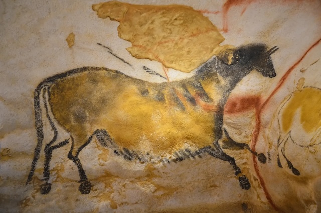 A stunning painting of a horse found inside the Cosquer Cave, showcasing the artistic expression of early humans during the Upper Paleolithic era