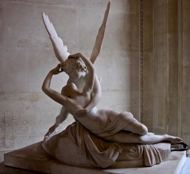 Psyche Revived by Cupid's Kiss - Antonio Canova's neoclassical sculpture depicting a tender mythological moment.