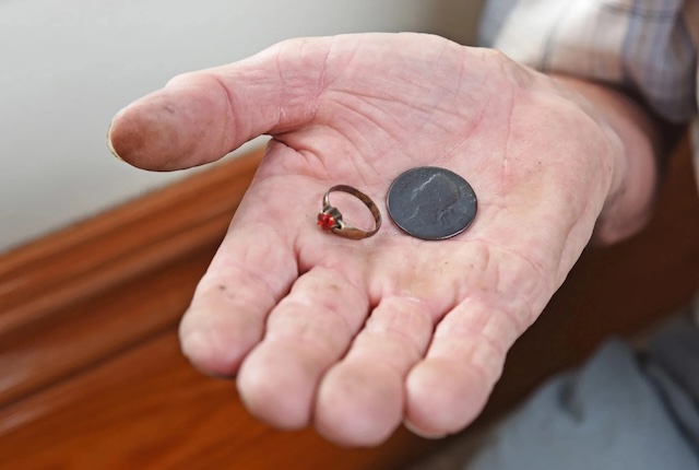 Among the items found in the well was a 1725 coin and a ring, providing intriguing clues to the well’s historical timeline