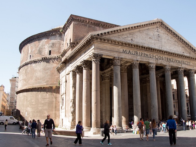 The Pantheon, Rome’s architectural masterpiece, stands as a tribute to Roman ingenuity, with its massive doors inviting millions of visitors each year