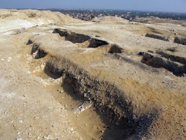 Trenches at the site reveal hints of the complex construction once planned