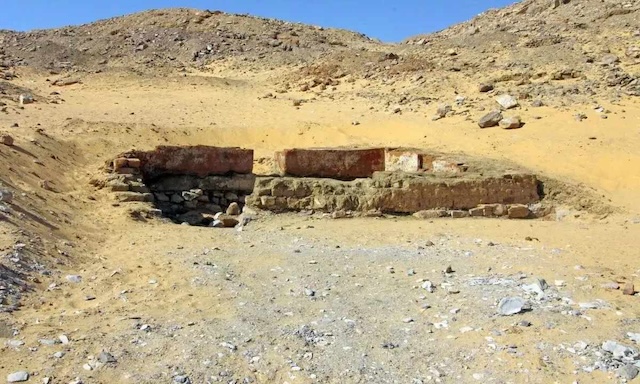 The entrance to an ancient tomb in the 'City of the Dead,' where archaeologists have uncovered hundreds of burial sites