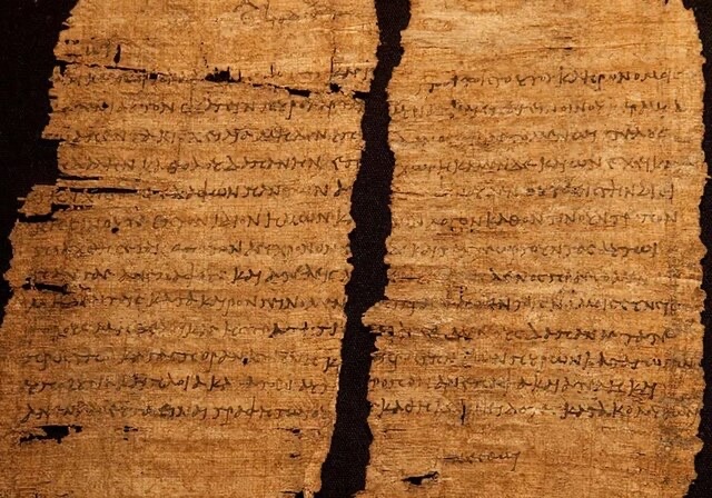 Another fragment of the ancient papyrus, filled with cuneiform script, highlighting the meticulous nature of written documents in Cleopatra's time