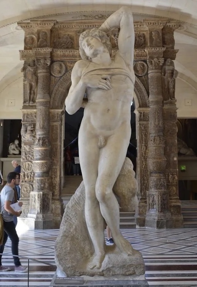 Michelangelo's Slave Statue - One of Michelangelo's expressive, unfinished sculptures symbolizing human struggle.