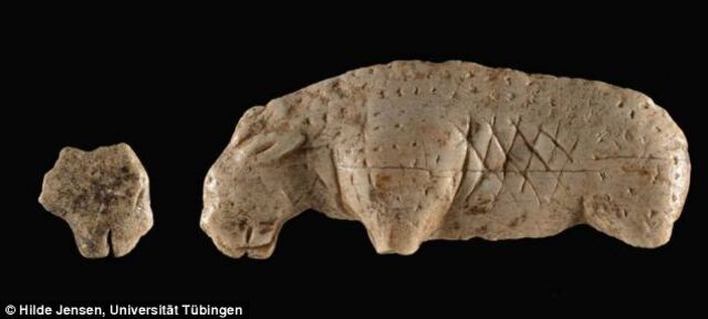 A fragment of ivory unearthed in a German cave has been identified as the missing piece of an Ice Age lion figurine’s head. Remarkably, this intricately carved artifact, separated for over 80 years, has now been reunited with the 40,000-year-old sculpture.