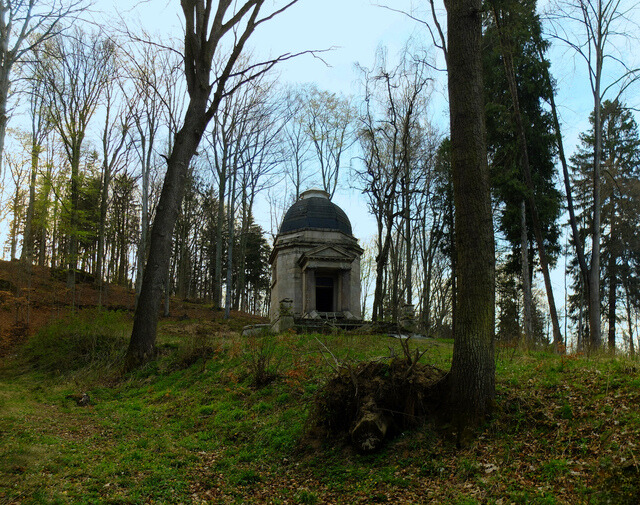 Hidden deep within a desolate forest in Poland, the mausoleum exudes an aura of abandonment and mystery.