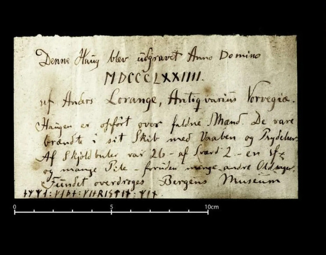 A 140-year-old letter penned by Anders Lorange was found, offering a rare glimpse into the thoughts of the mound's original explorer.