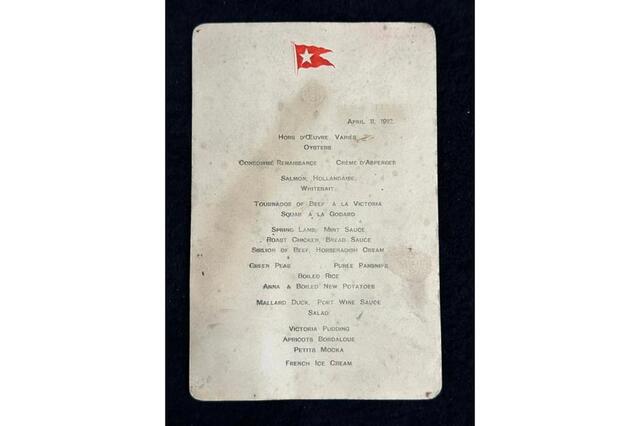 A Rare Menu Artifact A treasured piece of history from the Titanic’s grand dining experience.