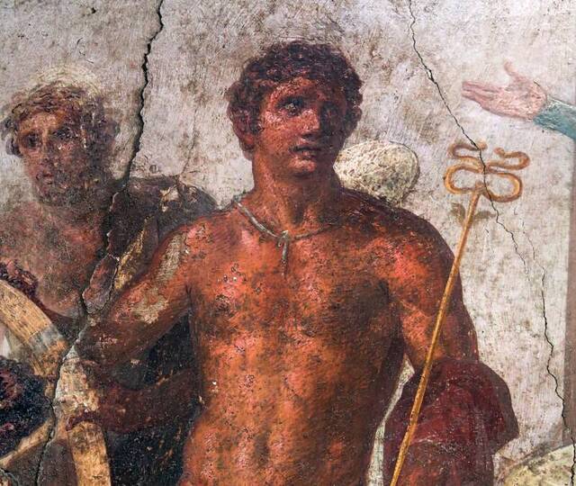 A captivating fresco depicting Hermes, the messenger of the gods, was unearthed in Pompeii, showcasing exquisite artistry from antiquity.