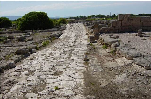 A glimpse into the engineering marvels of the ancient Roman world: a Roman road.