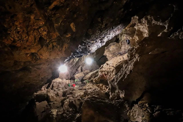 A glimpse into the interior of the enigmatic Cave of the Bats, where ancient artifacts were uncovered.